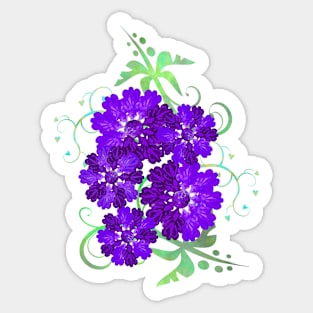 Violet Floral Decoration Dream Love Sticker